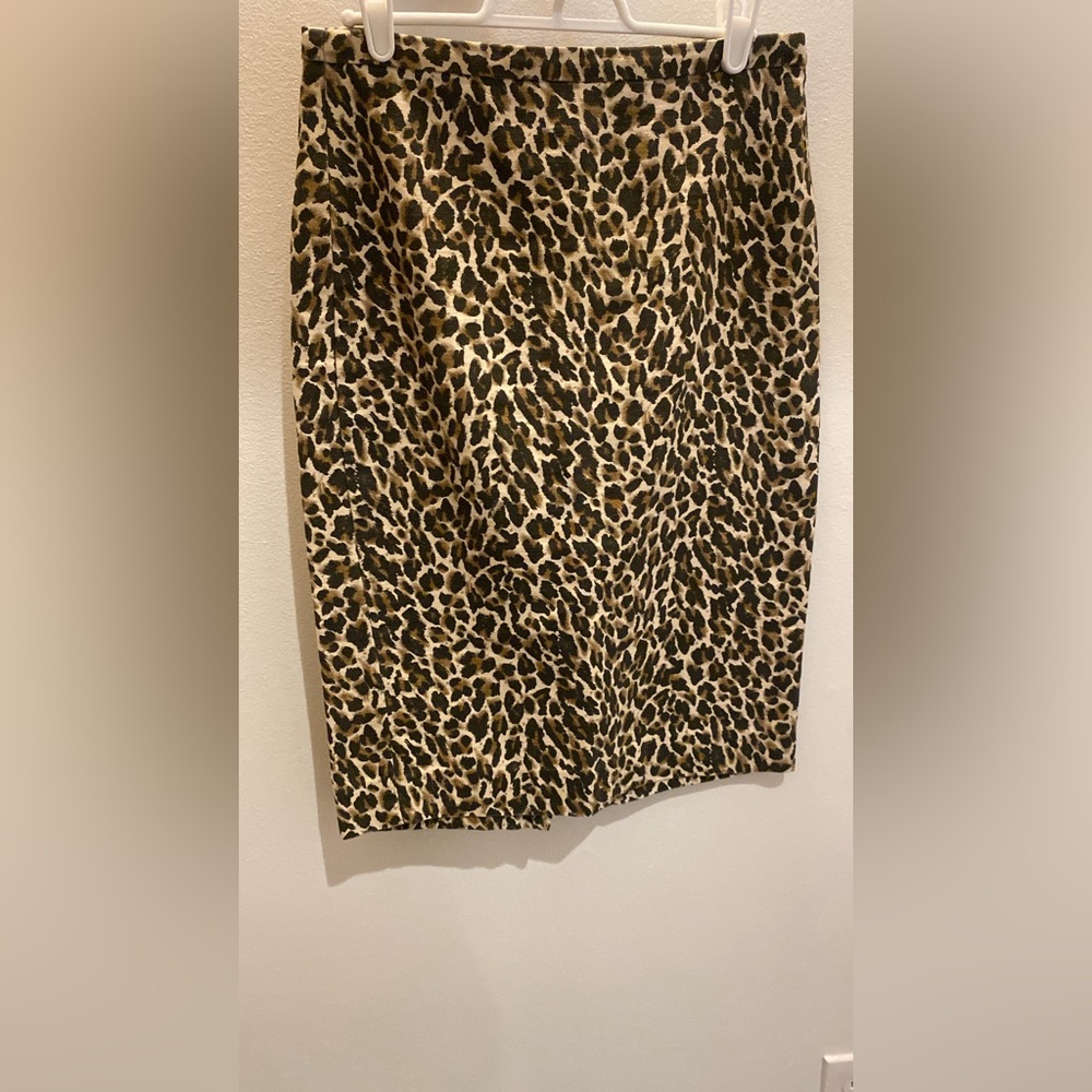 Leopard  J Crew Pencil Skirt